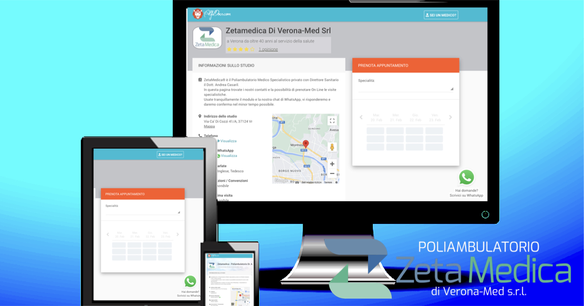prenotazione online on-line visite mediche verona zetamedica